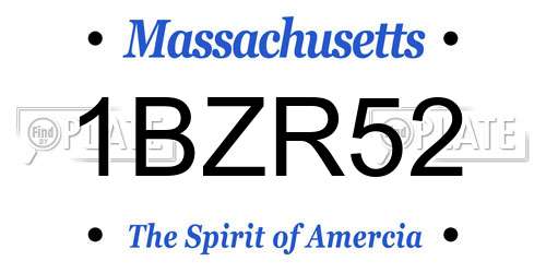 1BZR52 Massachusetts License Plate