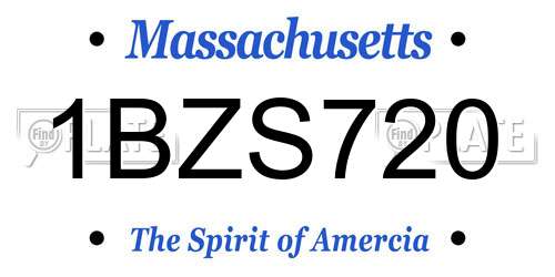 1BZS720 Massachusetts License Plate
