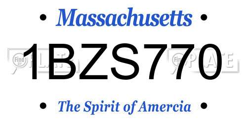 1BZS770 Massachusetts License Plate