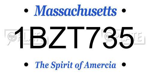 1BZT735 Massachusetts License Plate