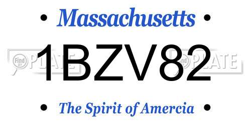 1BZV82 Massachusetts License Plate