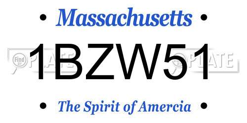 1BZW51 Massachusetts License Plate