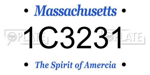 1C3231 Massachusetts License Plate