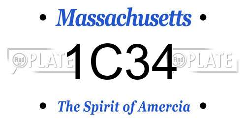 1C34 Massachusetts License Plate