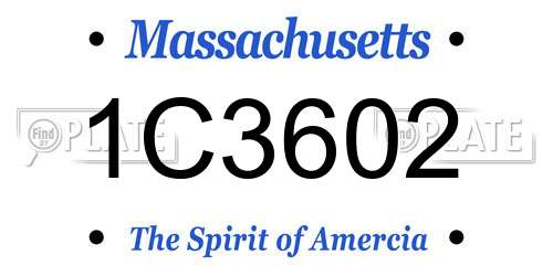 1C3602 Massachusetts License Plate
