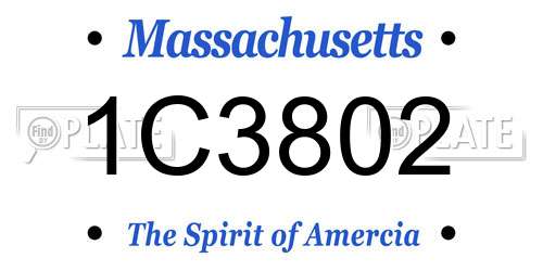 1C3802 Massachusetts License Plate