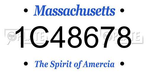 1C48678 Massachusetts License Plate