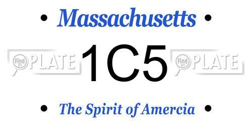1C5 Massachusetts License Plate