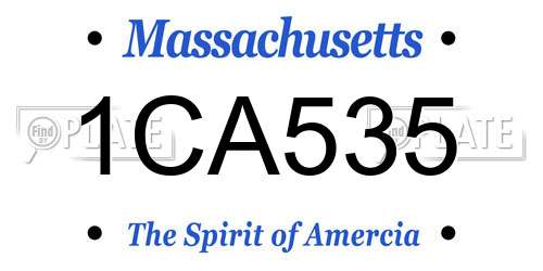 1CA535 Massachusetts License Plate