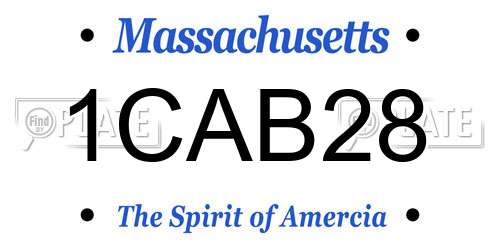 1CAB28 Massachusetts License Plate