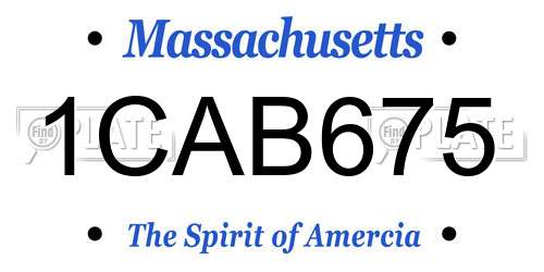 1CAB675 Massachusetts License Plate