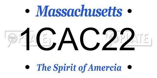 1CAC22 Massachusetts License Plate