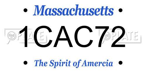1CAC72 Massachusetts License Plate