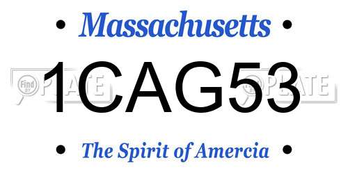 1CAG53 Massachusetts License Plate