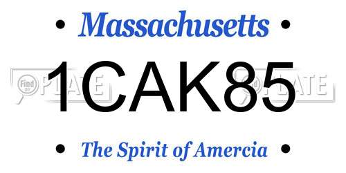 1CAK85 Massachusetts License Plate