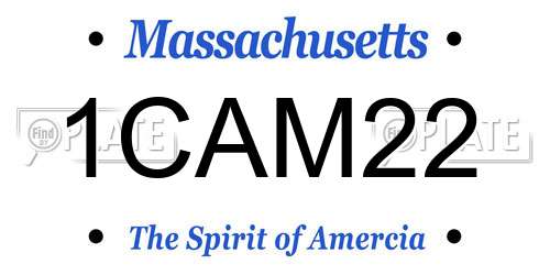 1CAM22 Massachusetts License Plate