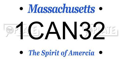 1CAN32 Massachusetts License Plate
