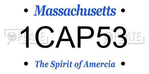 1CAP53 Massachusetts License Plate