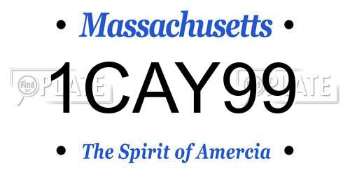 1CAY99 Massachusetts License Plate