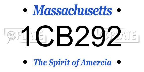 1CB292 Massachusetts License Plate