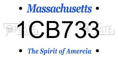 1CB733 Massachusetts License Plate