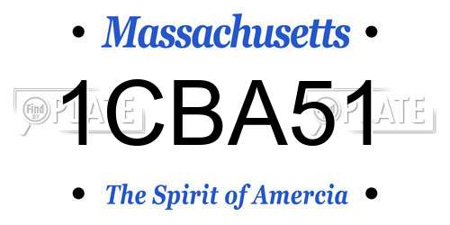 1CBA51 Massachusetts License Plate
