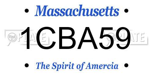 1CBA59 Massachusetts License Plate