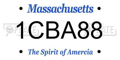 1CBA88 Massachusetts License Plate