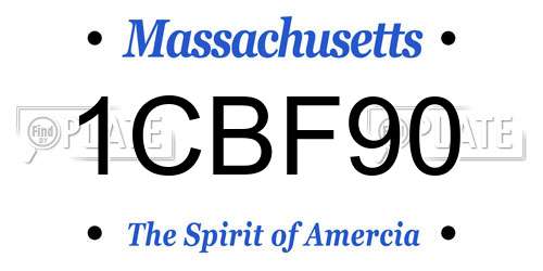 1CBF90 Massachusetts License Plate