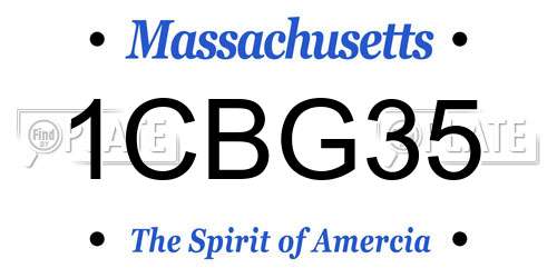 1CBG35 Massachusetts License Plate