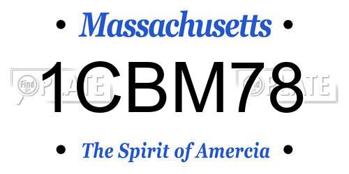 1CBM78 Massachusetts License Plate