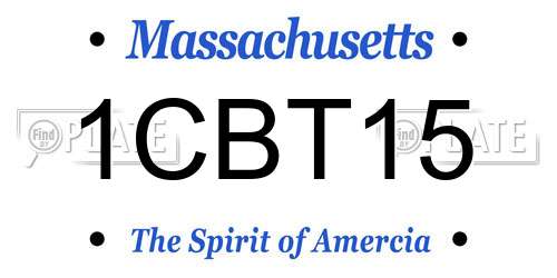 1CBT15 Massachusetts License Plate