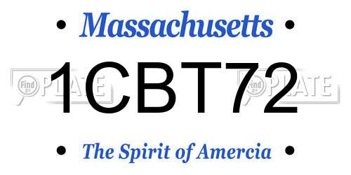 1CBT72 Massachusetts License Plate
