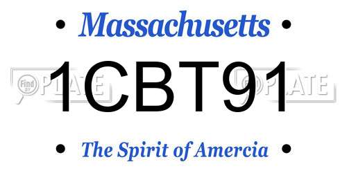1CBT91 Massachusetts License Plate
