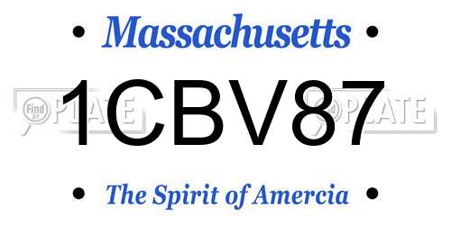 1CBV87 Massachusetts License Plate