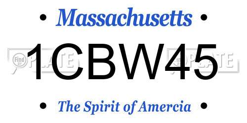 1CBW45 Massachusetts License Plate