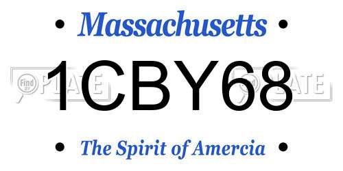 1CBY68 Massachusetts License Plate