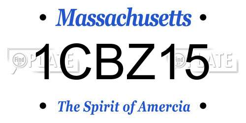 1CBZ15 Massachusetts License Plate