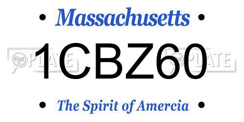 1CBZ60 Massachusetts License Plate