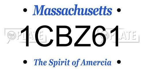 1CBZ61 Massachusetts License Plate