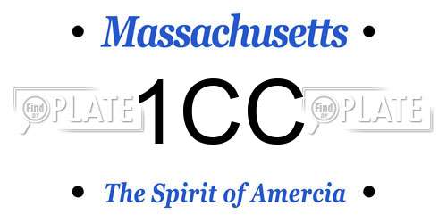 1CC Massachusetts License Plate