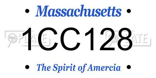 1CC128 Massachusetts License Plate
