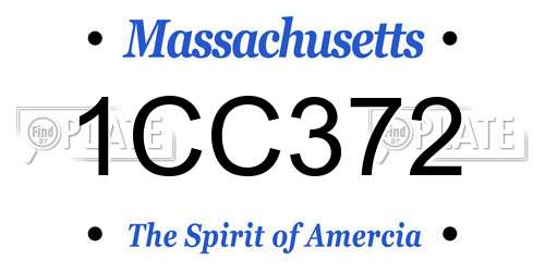 1CC372 Massachusetts License Plate