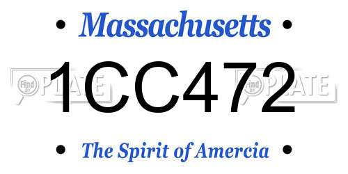 1CC472 Massachusetts License Plate