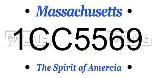1CC5569 Massachusetts License Plate