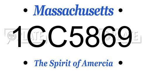 1CC5869 Massachusetts License Plate