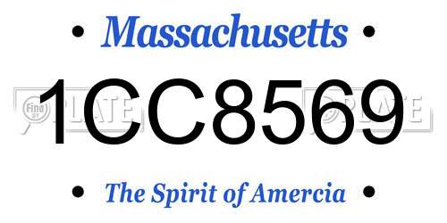 1CC8569 Massachusetts License Plate