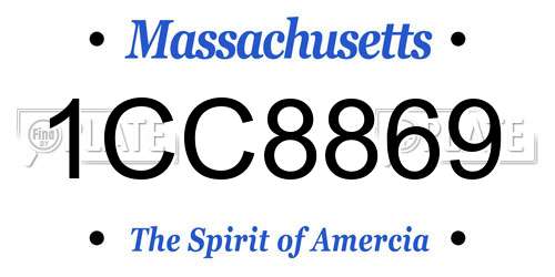 1CC8869 Massachusetts License Plate