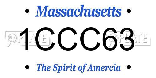 1CCC63 Massachusetts License Plate