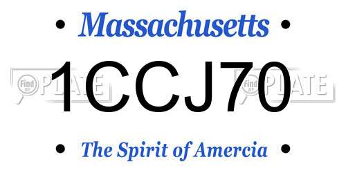 1CCJ70 Massachusetts License Plate
